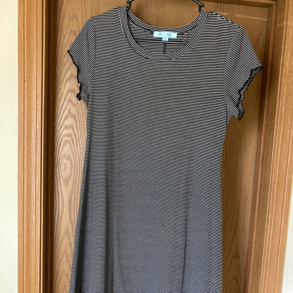 Black and white stripe dress